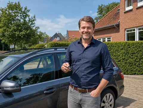 Verkäufer aus Meinerzhagen mit dem verkauften Fahrzeug